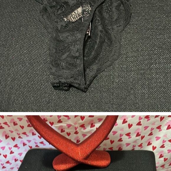 Victoria Secret Bundle one red thong and one black Brazilian panty - Picture 5 of 8